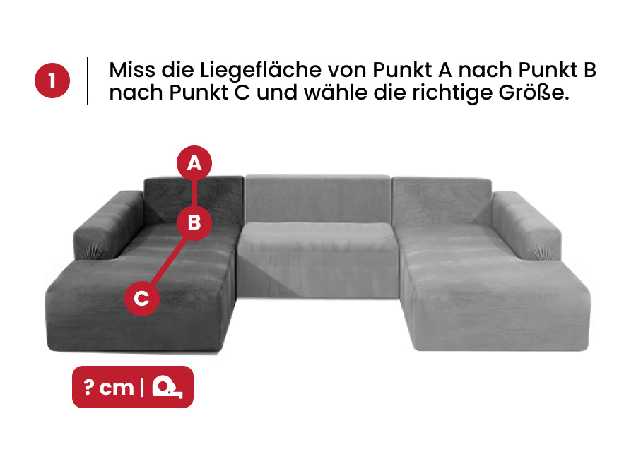 U-Sofabezug (3-teilig)